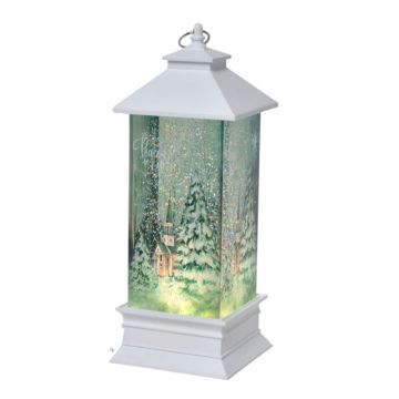 Ganz Midwest Gift LED Light Up Shimmer Winter Church "Peace on Earth" Lantern