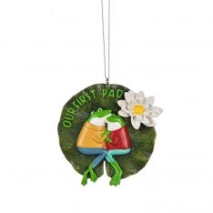 Ganz Frog Lily Pad "Our First Pad" Ornament