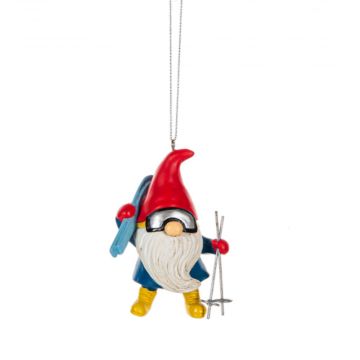 Ganz Midwest Gift Gnome Skiis In Hand Ornament