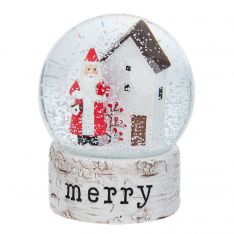 Ganz Midwest Gift Winterberry Santa "Merry" Snow Globe