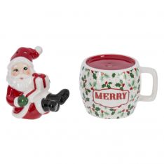 Ganz Midwest Gift Santa With Cup Salt & Pepper Shaker Set