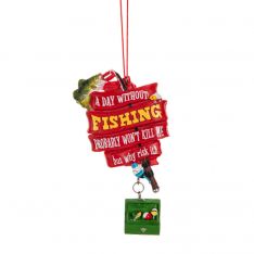 Ganz Fishing Plaque "A Day Without Fishing" Ornament