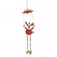 Ganz Midwest Gift Christmas Parachuting Moose Ornament